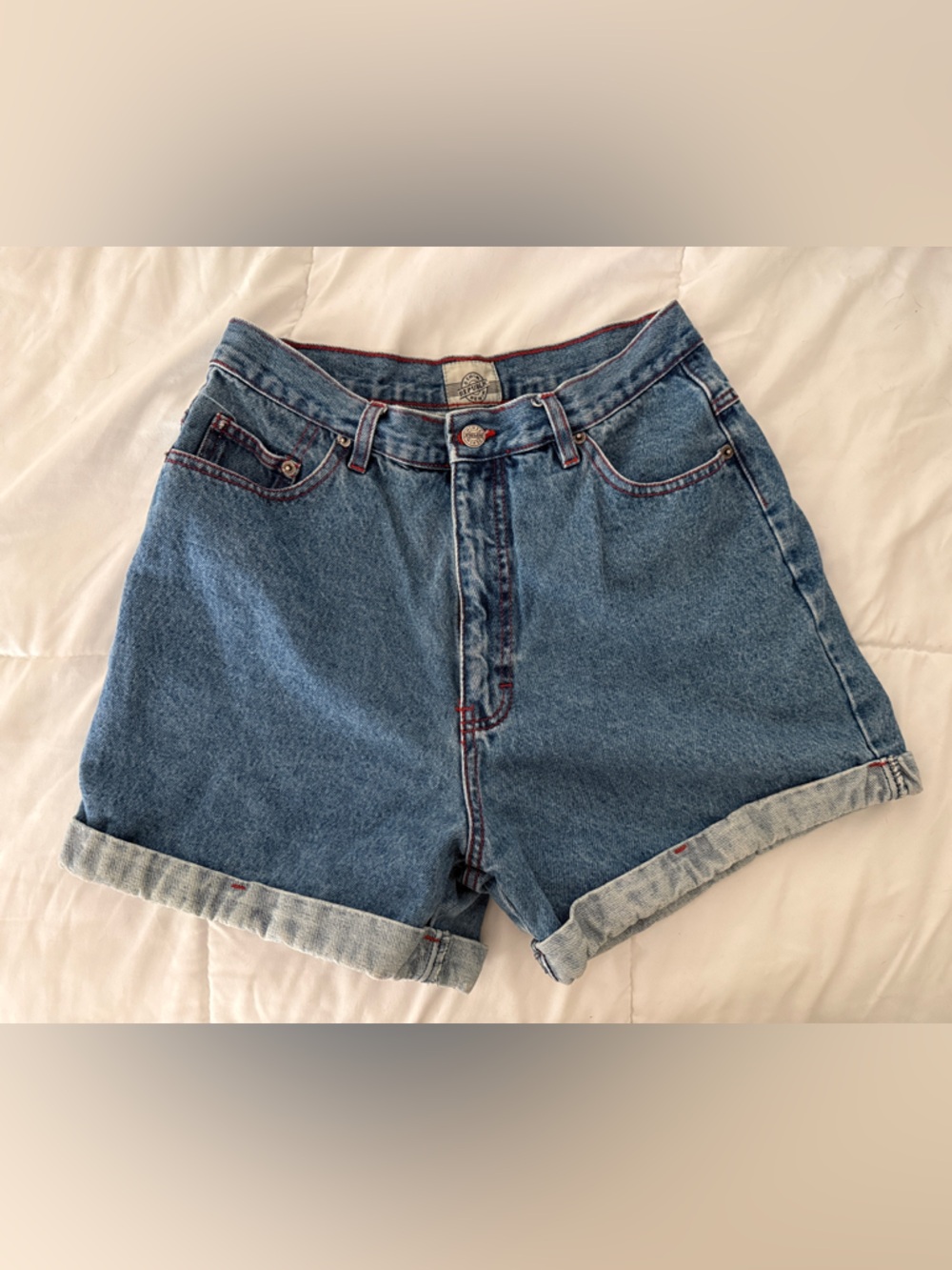 Classic Blue Denim High-Rise Women's Jean Shorts